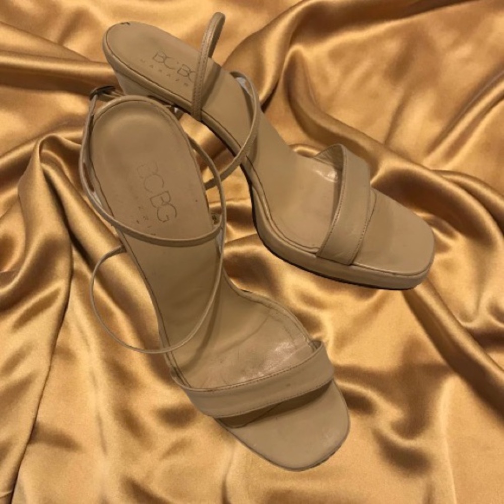 Vintage Nude BCBG Heeled Sandals